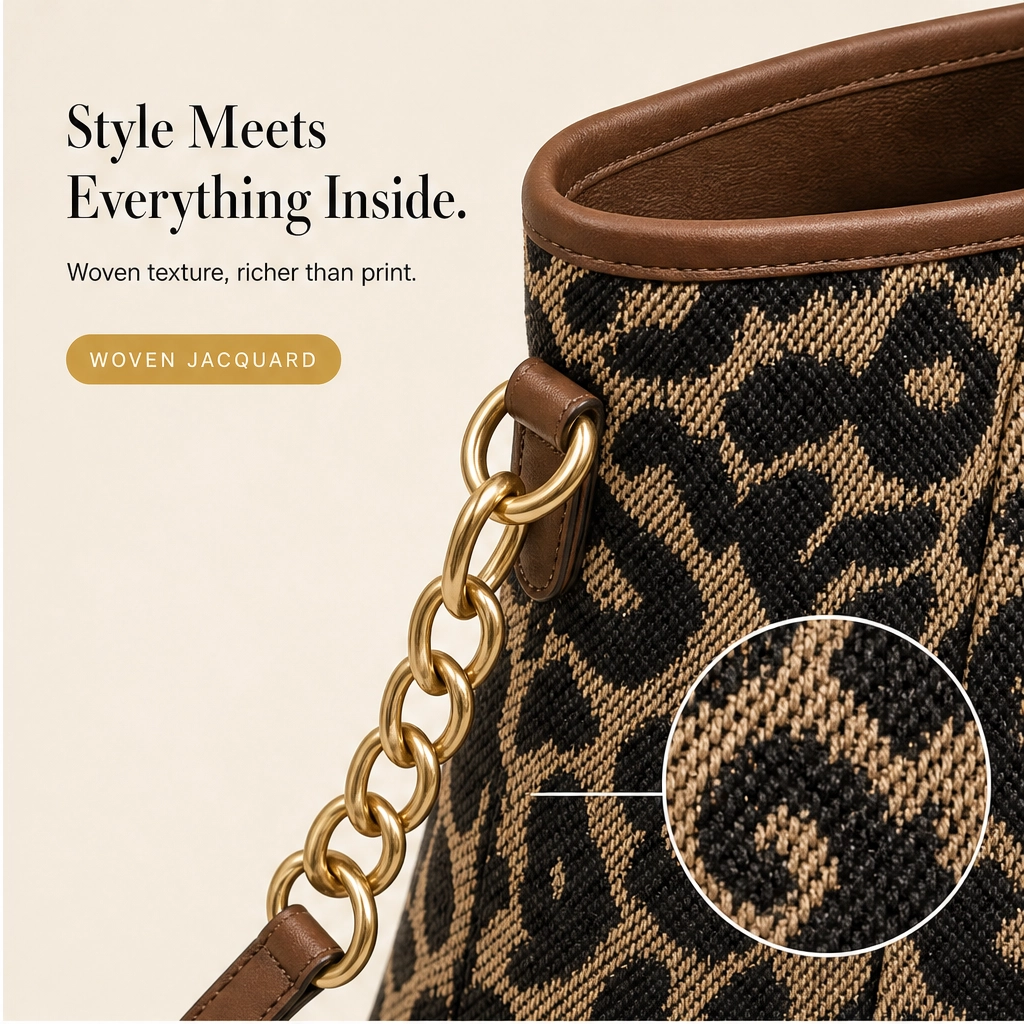Fauvelle™ – Roomy Leopard-Print Tote Bag with Chain &amp; Leather Straps + 50% OFF