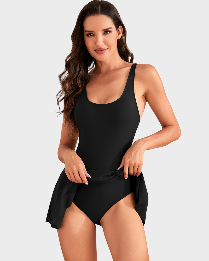 Marivelle™ – Tummy-Control Skirted One-Piece Swimsuit with Built-In Bra + 50% OFF