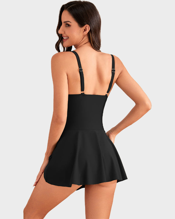 Marivelle™ – Tummy-Control Skirted One-Piece Swimsuit with Built-In Bra + 50% OFF
