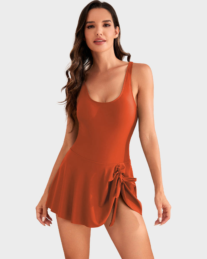Marivelle™ – Tummy-Control Skirted One-Piece Swimsuit with Built-In Bra + 50% OFF