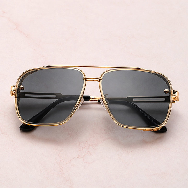 Halsted™ – Retro Double-Bridge Metal Frame Sunglasses with UV400 Protection + 50% OFF