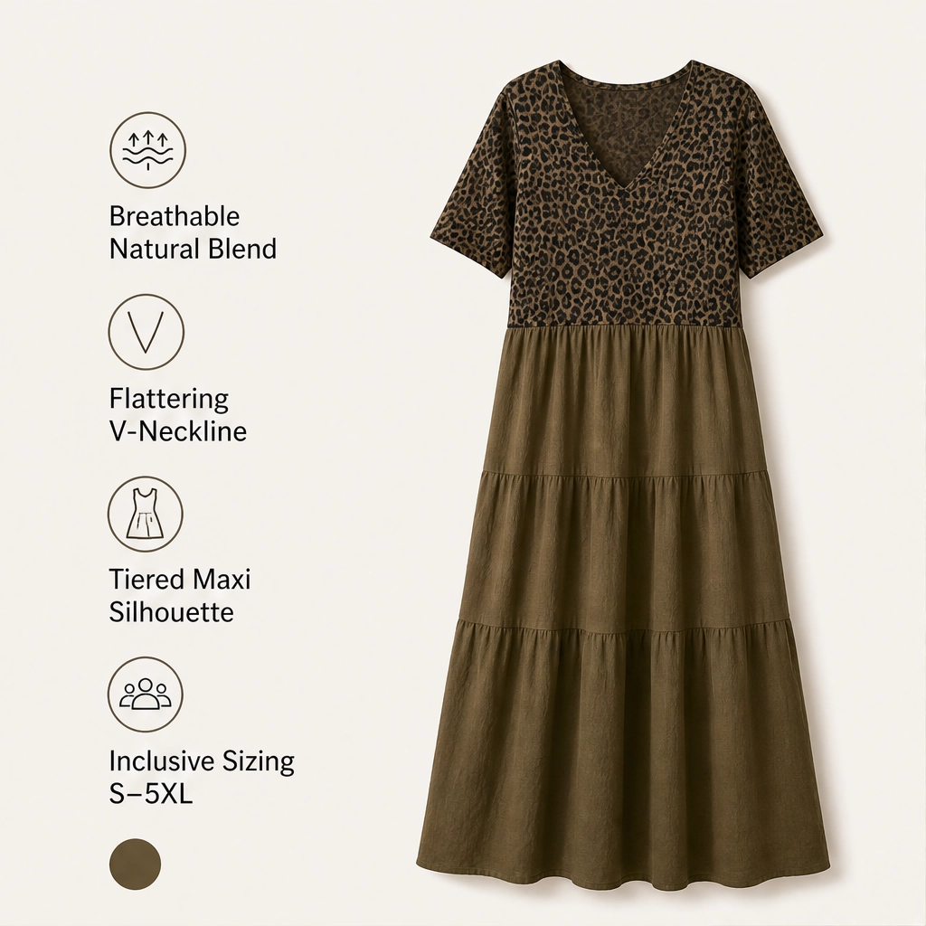Savanna – V-Neck Tiered Bohemian Maxi Dress + 50% OFF