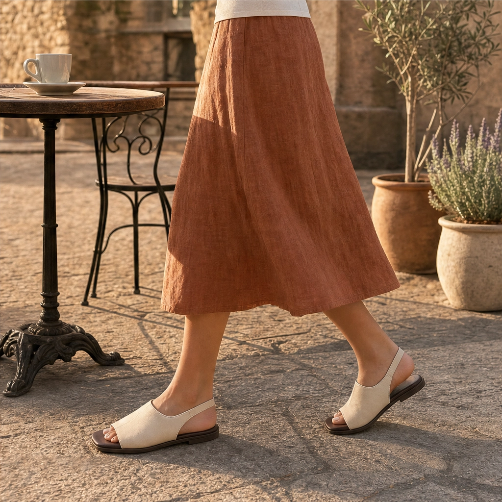 Salenza™ – Square-Toe Elastic Slingback Sandals for Women + 50% OFF