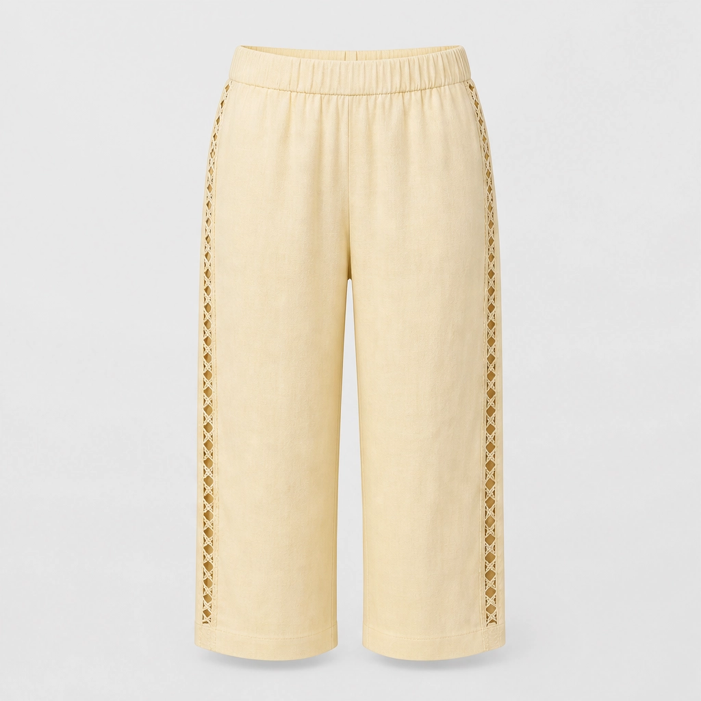 Eyelette™ – High-Waist Lace-Cutout Capri Pants for Women + 50% OFF