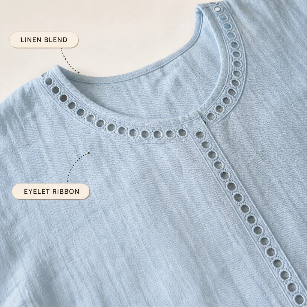 Linaire™ – Breathable Cotton-Linen Openwork Midi Dress + 50% OFF