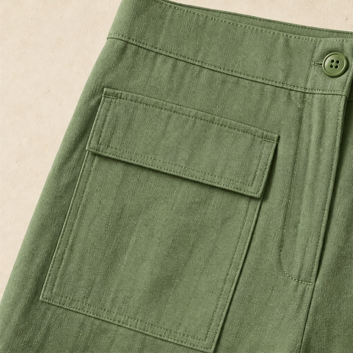 Vela™ – High-Waisted Cotton-Linen Wide-Leg Pants + 50% OFF