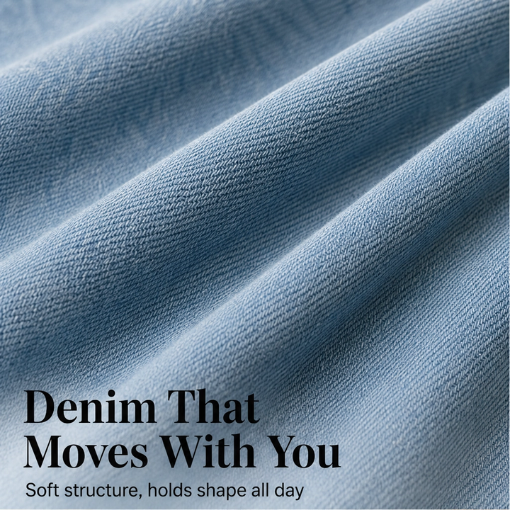 Linwell™ – Softened Denim V-Neck Dress with Flutter Sleeves &amp; Pockets + 50% OFF