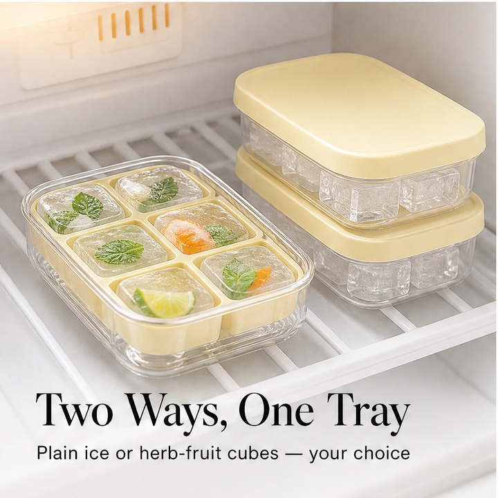 Snapfrost™ – Easy-Release 6-Cube Mini Ice Tray with Leak-Proof Lid + 50% OFF