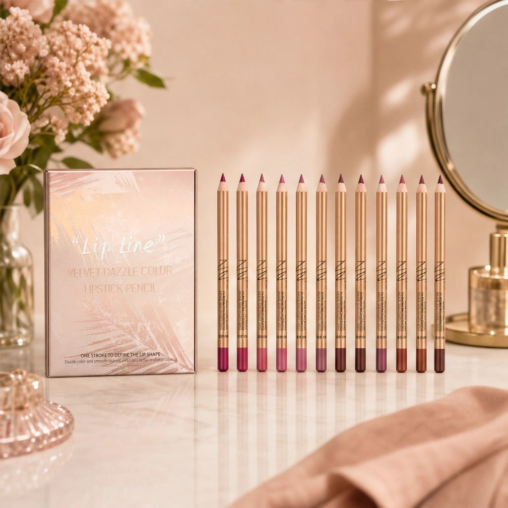 Pouté™ – Velvet Matte Lip Liner Set | 12 Smudge-Proof Shades + 50% OFF
