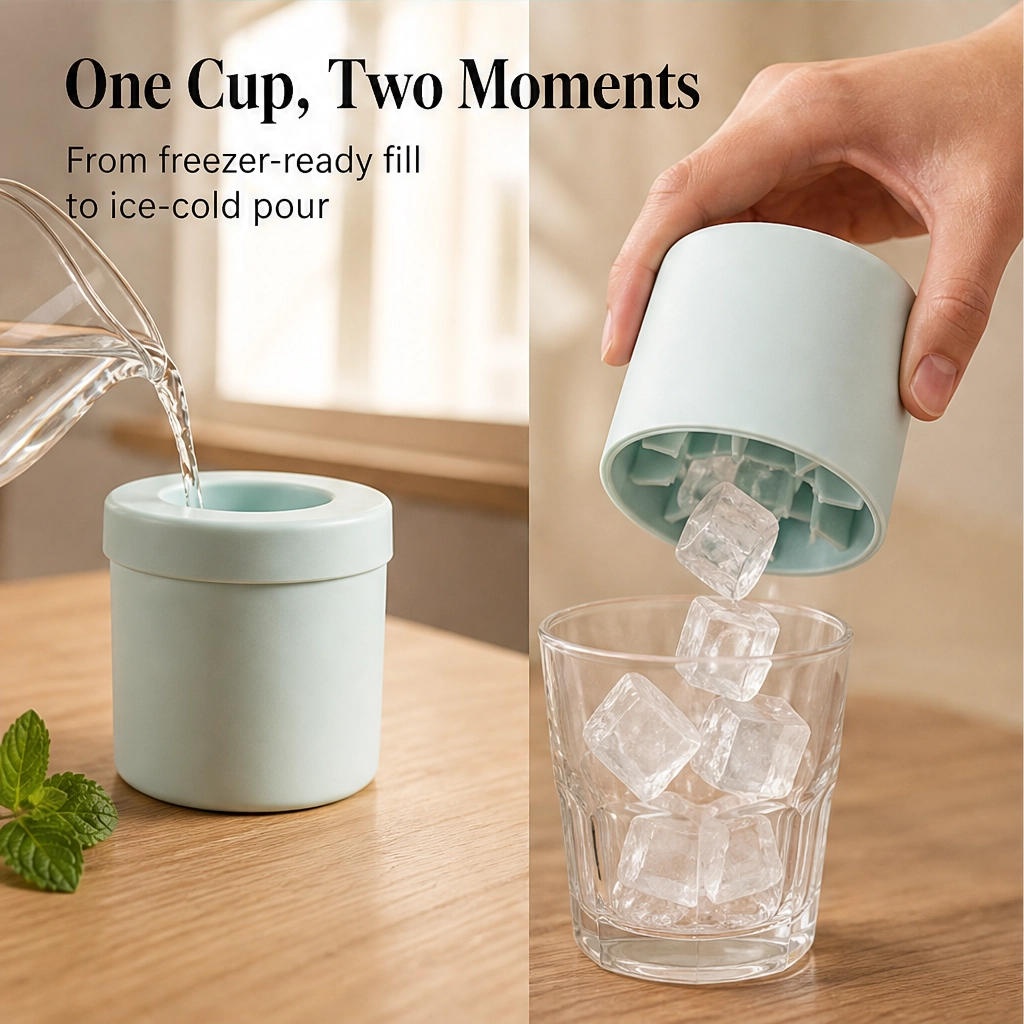 Frostwick™ – Press-to-Release Silicone Ice Cube Cup with Snap-Out Cubes &amp; Stackable Design + 50% OFF