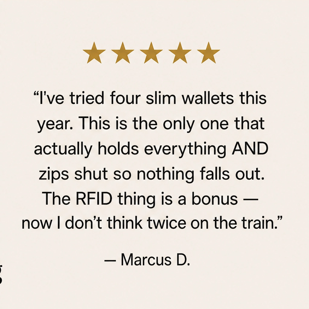 Vaulden – RFID-Blocking Zip-Around Slim Leather Wallet with ID Window + 50% OFF
