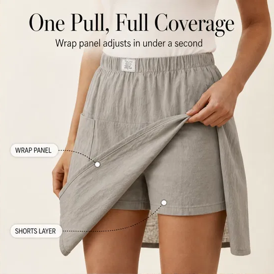 Lirelle™ – Asymmetric Wrap-Front Elastic Waist Women&