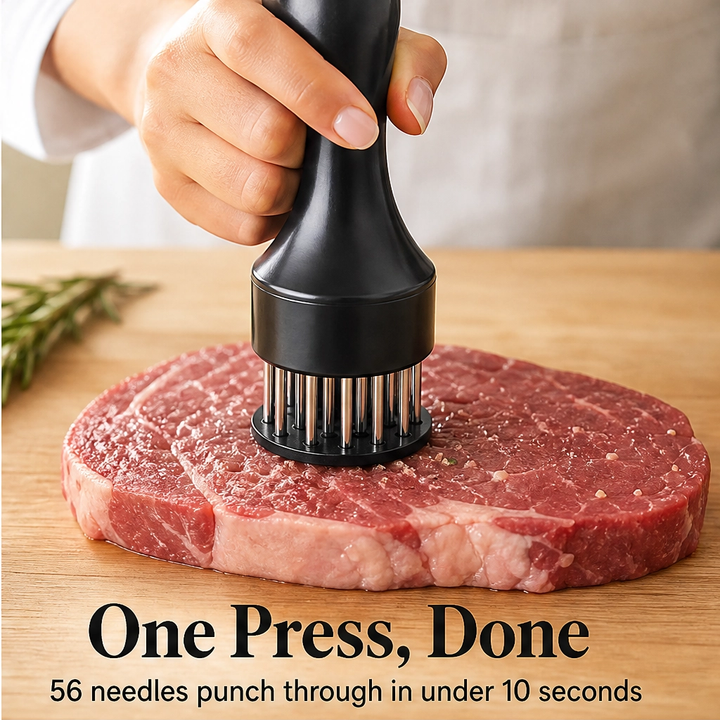 Searwell – Stainless Steel Needle Meat Tenderizer with Retractable Safety Guard + 50% OFF
