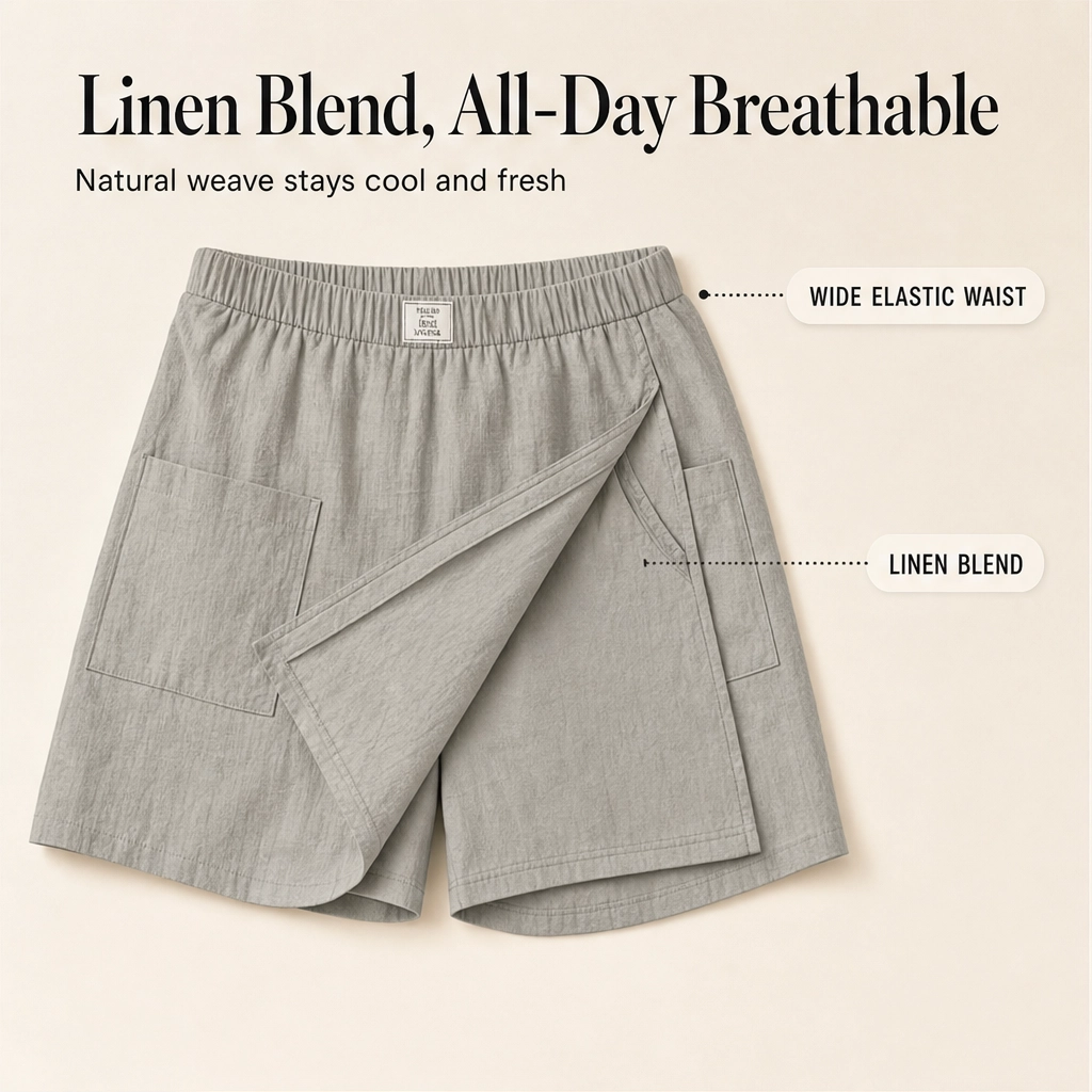 Willow™ – Breezy Wrap-Front Skort with Pockets &amp; Elastic Waist + 50% OFF