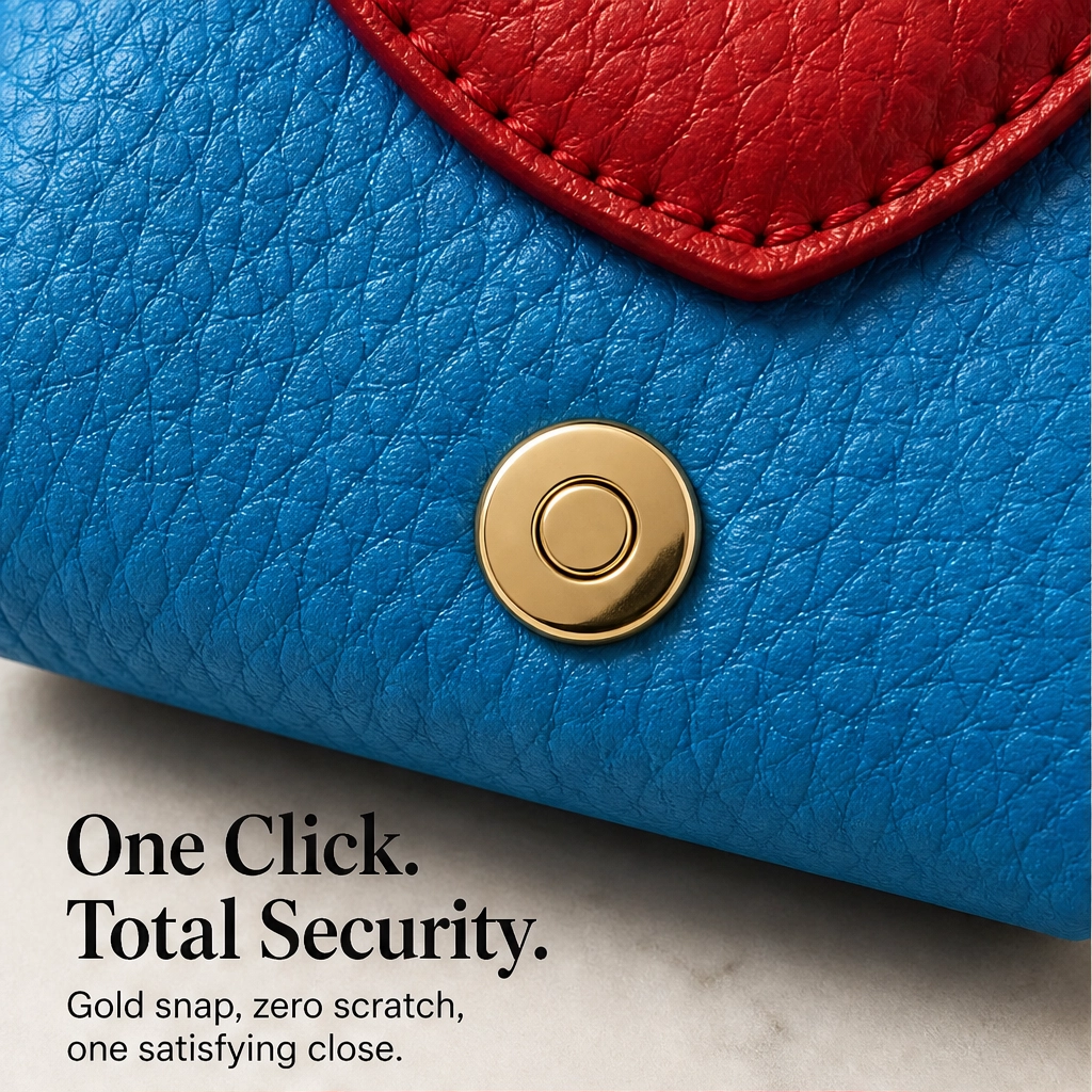 Pebble &amp; Heart – Top-Grain Leather Squeeze-Top Mini Coin Pouch with Heart Detail + 1+1 FREE