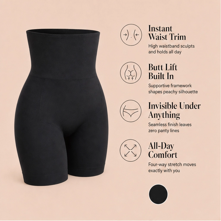 Sculptelle™ – High-Waist Tummy-Control Butt-Lifting Shaping Shorts + 50% OFF