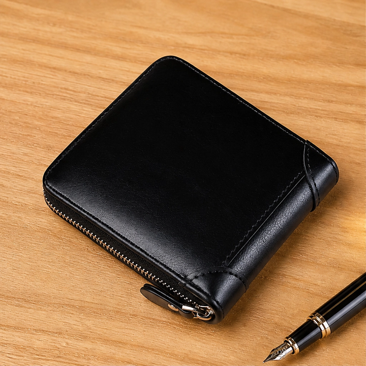 Vaulden – RFID-Blocking Zip-Around Slim Leather Wallet with ID Window + 50% OFF