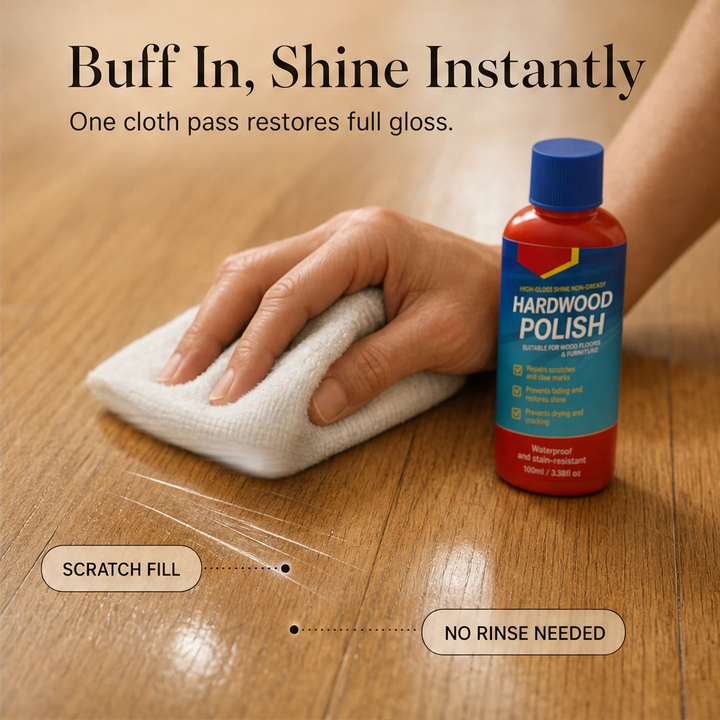 Grainwell™ – High-Gloss Hardwood Polish for Floors &amp; Furniture | Fills Scratches, Restores Shine, Waterproof Seal+ 50% OFF