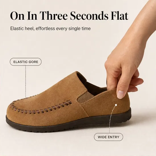 Hearthen™ – Hand-Stitched Suede Slip-On Comfort Mules + 50% OFF