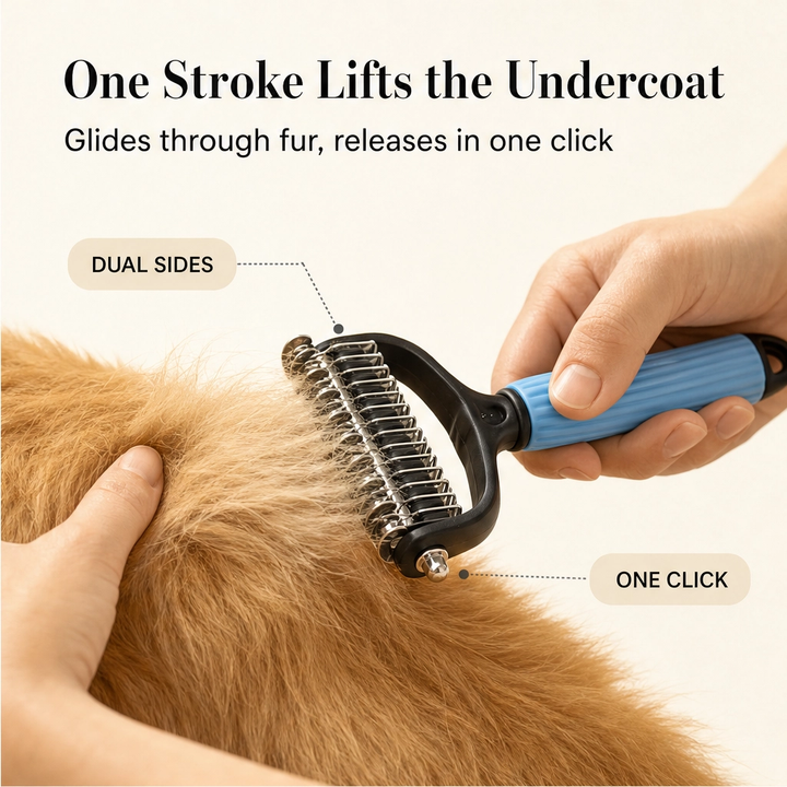 Furwell™ – Dual-Sided Dematting &amp; Deshedding Comb for Dogs &amp; Cats + 50% OFF