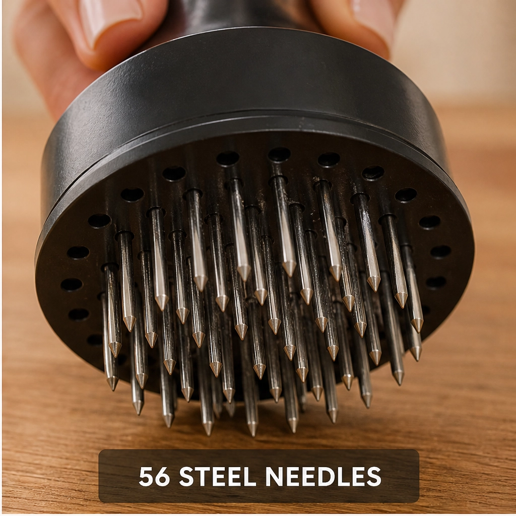 Searwell – Stainless Steel Needle Meat Tenderizer with Retractable Safety Guard + 50% OFF