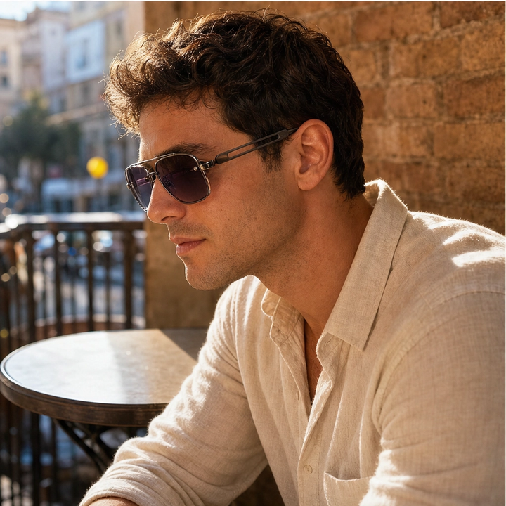 Halsted™ – Retro Double-Bridge Metal Frame Sunglasses with UV400 Protection + 50% OFF