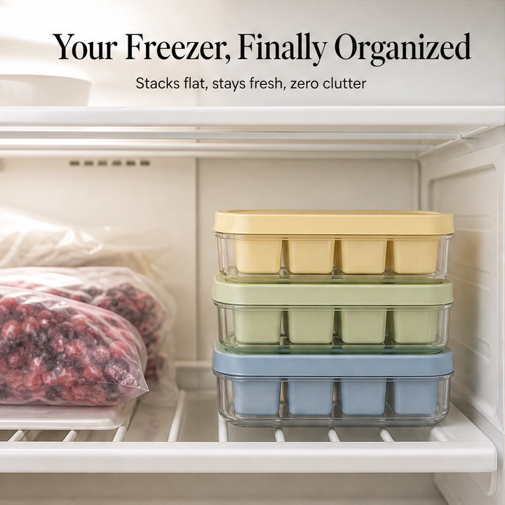 Snapfrost™ – Easy-Release 6-Cube Mini Ice Tray with Leak-Proof Lid + 50% OFF