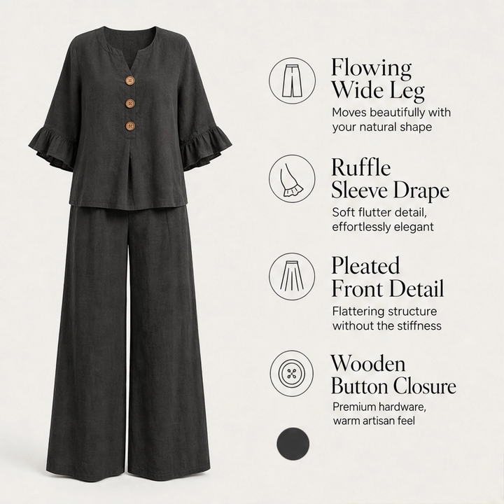 Lirelle™ – Ruffle-Sleeve Top &amp; Wide-Leg Lounge Set + 50% OFF