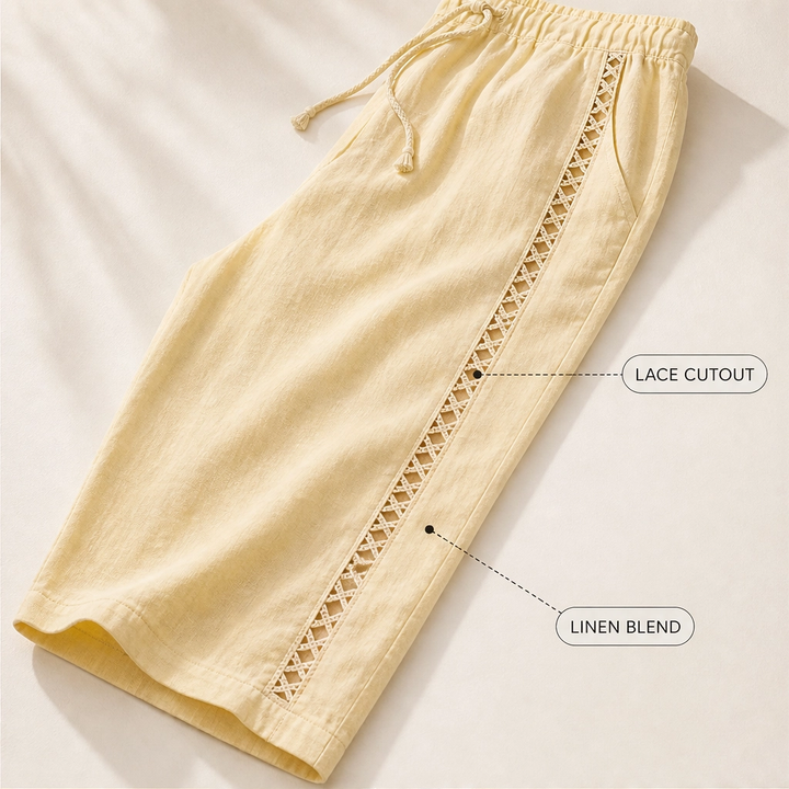 Eyelette™ – High-Waist Lace-Cutout Capri Pants for Women + 50% OFF