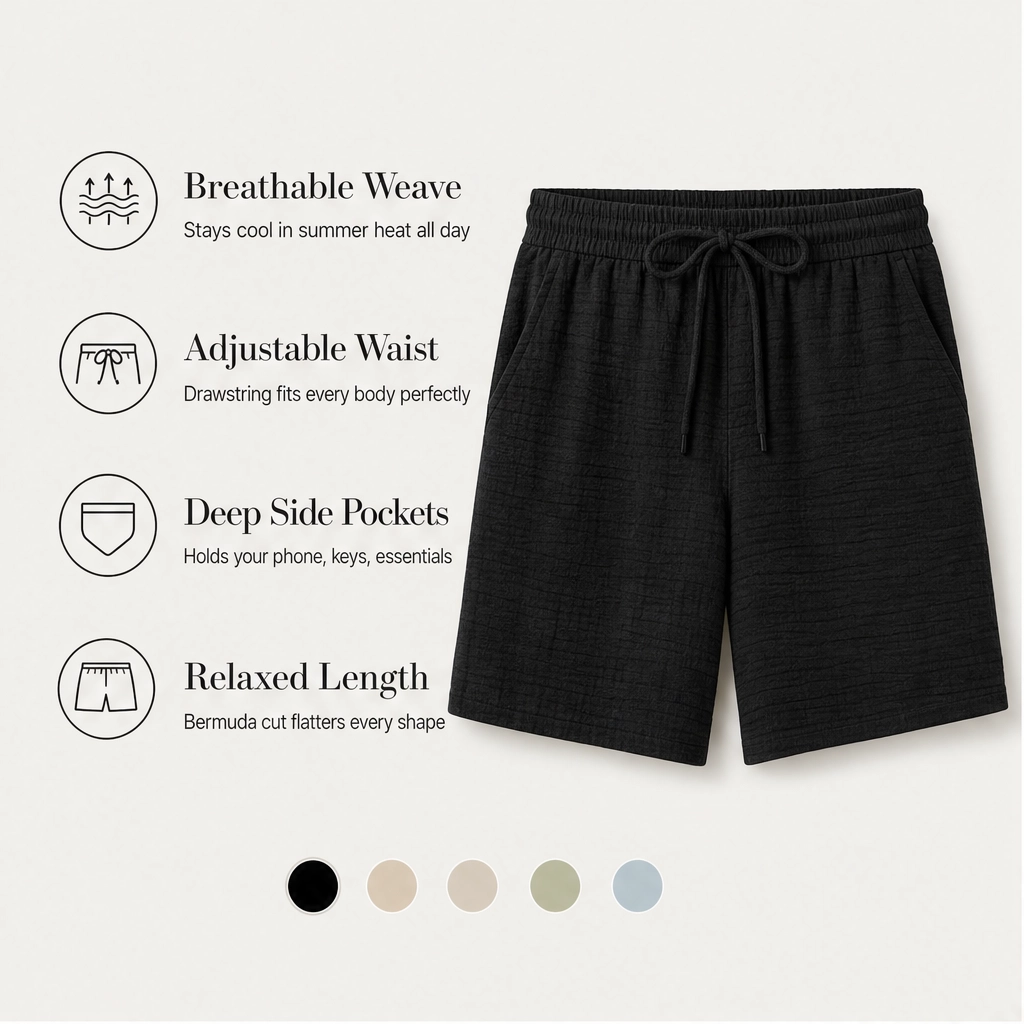 Breezelle™ – Adjustable-Waist Pocket Bermuda Shorts for Women + 50% OFF
