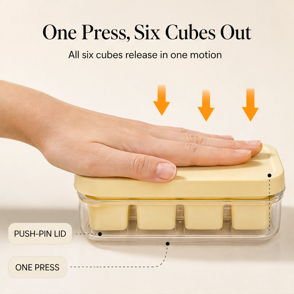 Snapfrost™ – Easy-Release 6-Cube Mini Ice Tray with Leak-Proof Lid + 50% OFF