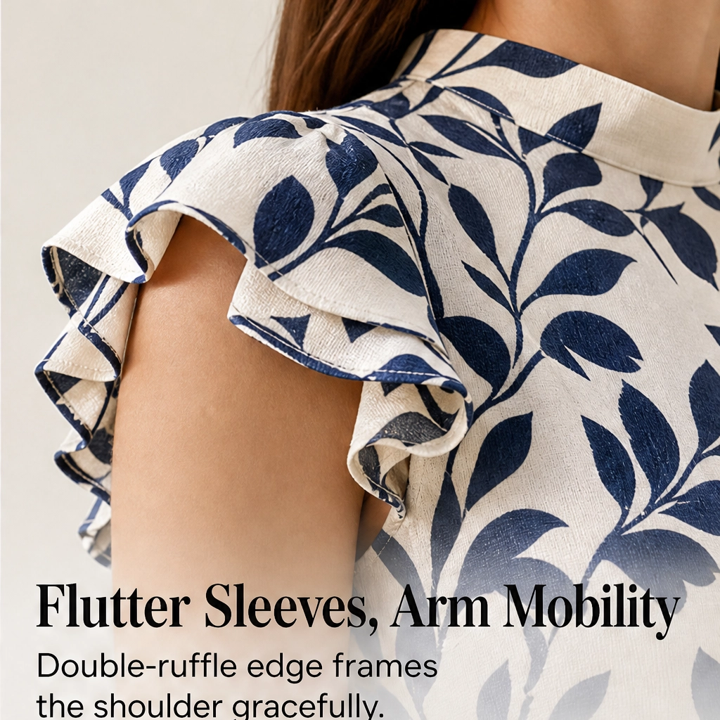 Solenne – Flutter Sleeve Tie-Waist Floral Tiered Midi Dress + 50% OFF