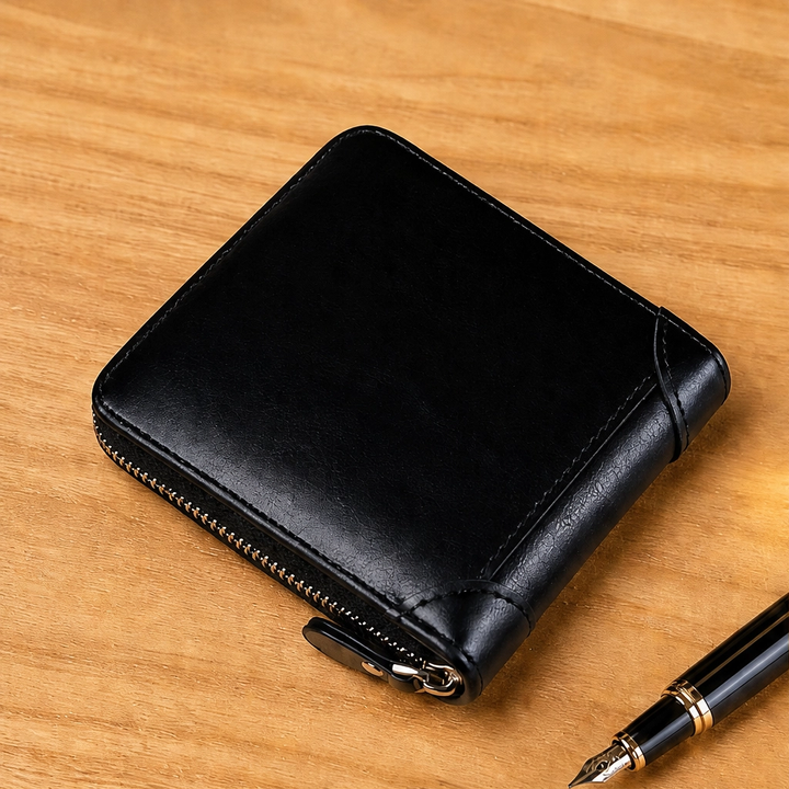 Vaulden – RFID-Blocking Zip-Around Slim Leather Wallet with ID Window + 50% OFF