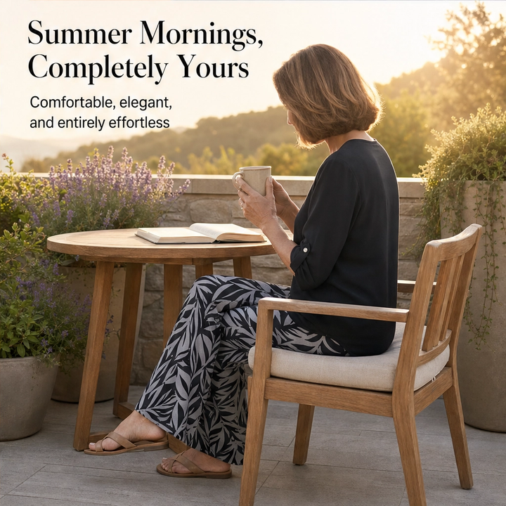 Marisola™ – Effortless V-Neck Blouse &amp; Wide-Leg Palm-Print Pants Set + 50% OFF