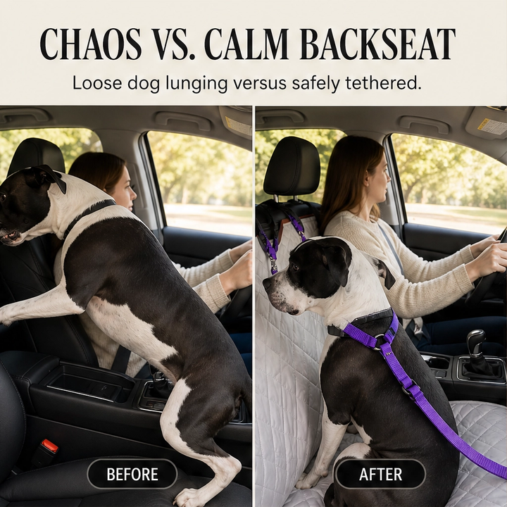 Anchorpaw™ – 2-in-1 Adjustable Dog Car Seat Belt &amp; Walking Leash + 50% OFF