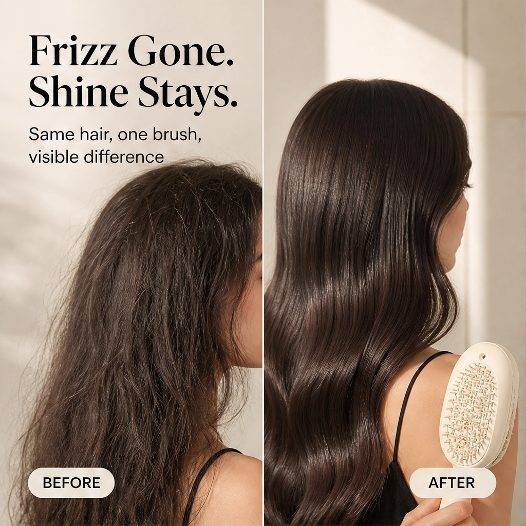 Glissette™ – 2-in-1 Misting Detangle &amp; Massage Hair Brush + 50% OFF