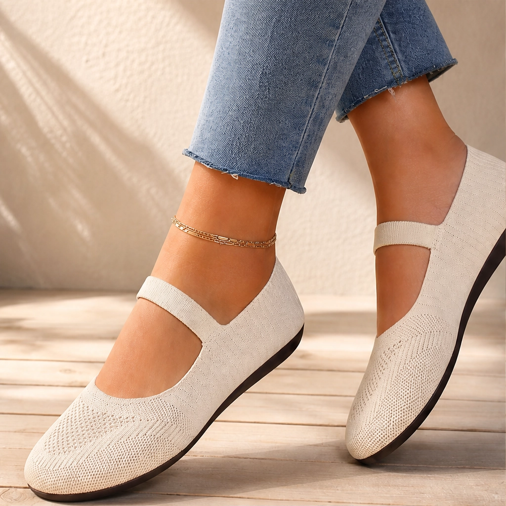 Sollora™ – Breathable Knit Cushioned Slip-On Flats for Women + 50% OFF