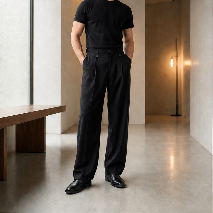 Beckford™ – Pleated Wide-Leg Suit Pants, Wrinkle-Resistant Drape Fabric + 50% OFF