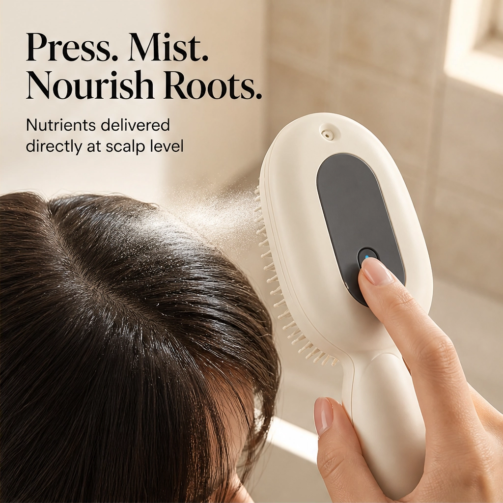 Glissette™ – 2-in-1 Misting Detangle &amp; Massage Hair Brush + 50% OFF
