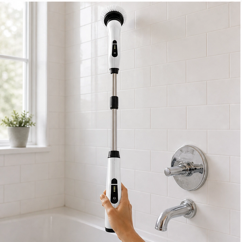 Gleam – Cordless Electric Spin Scrubber with 7 Brush Heads &amp; Telescopic Handle + 50% OFF