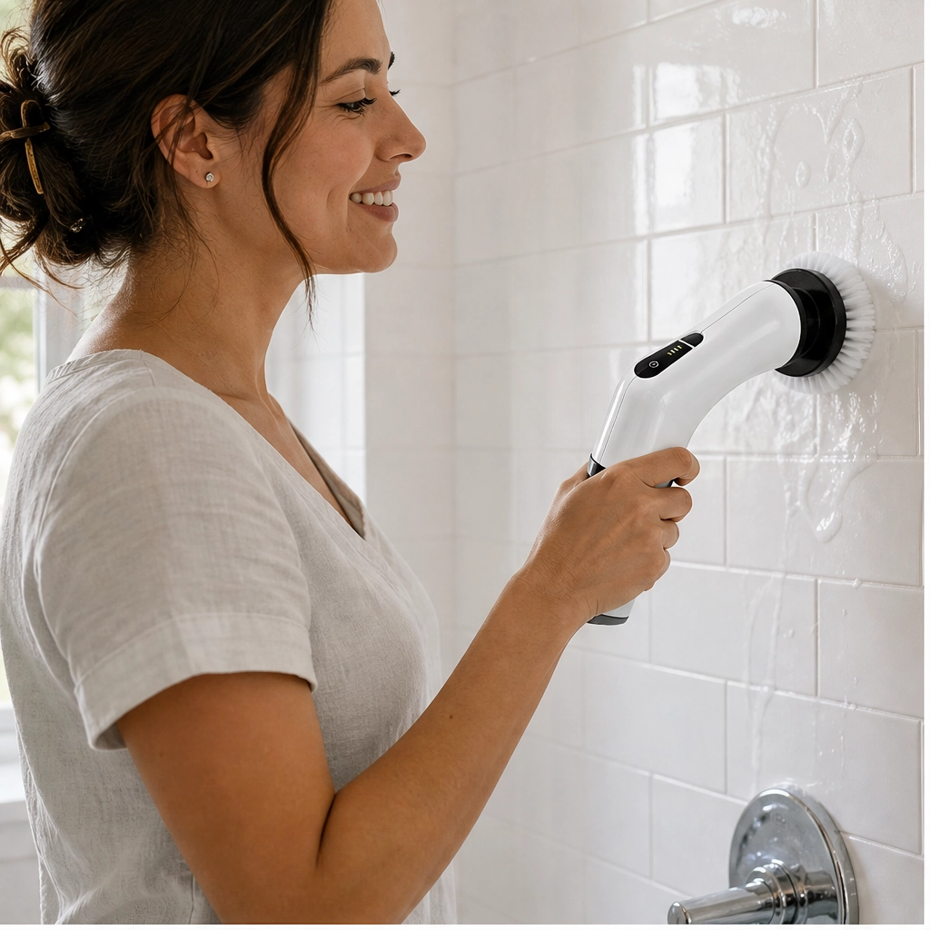Gleam – Cordless Electric Spin Scrubber with 7 Brush Heads &amp; Telescopic Handle + 50% OFF