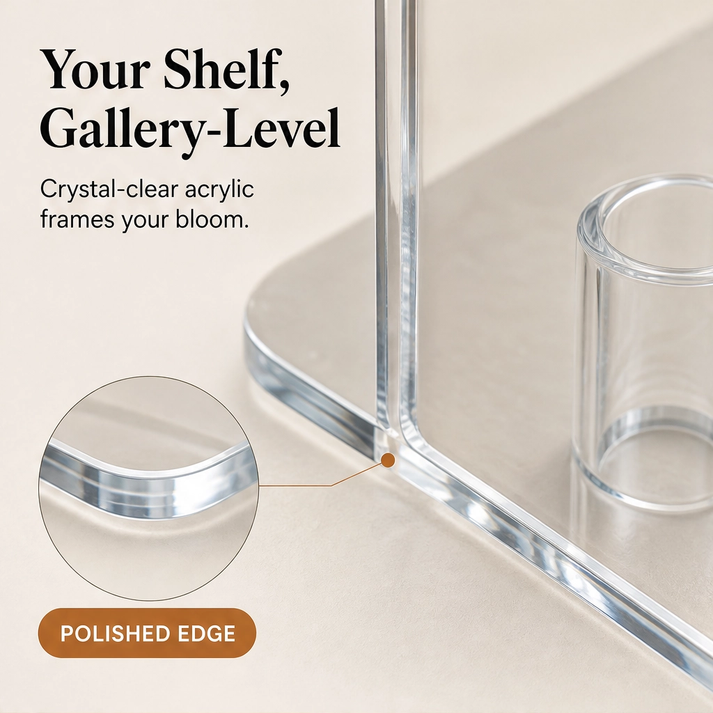 Lucent – Acrylic Frame Flower Vase, Clear Nordic Decor for Shelf &amp; Table + 50% OFF