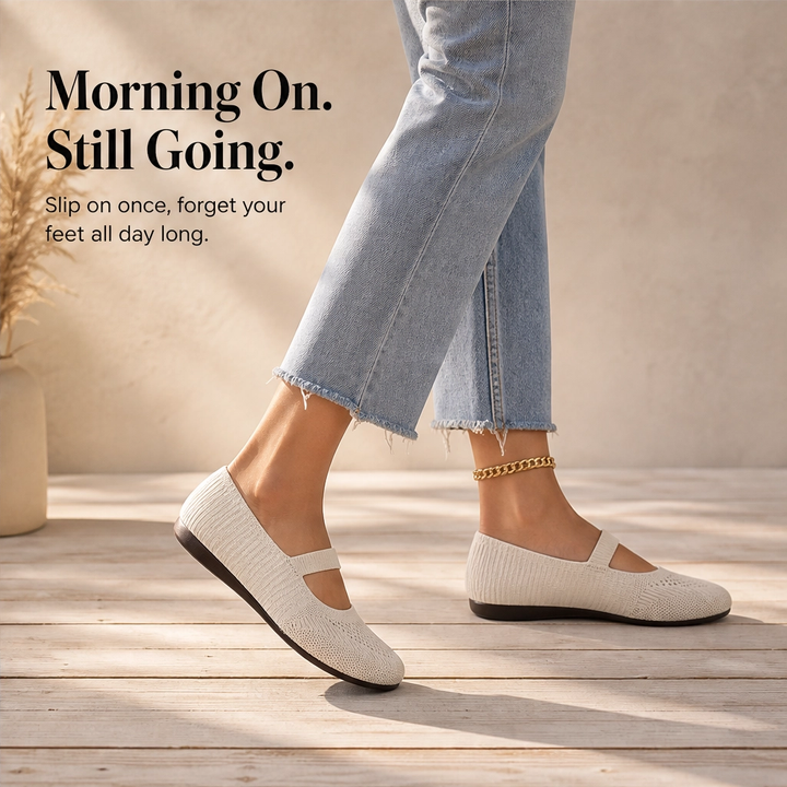 Sollora™ – Breathable Knit Cushioned Slip-On Flats for Women + 50% OFF