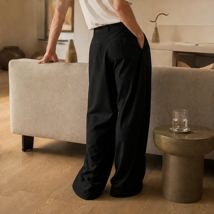 Beckford™ – Pleated Wide-Leg Suit Pants, Wrinkle-Resistant Drape Fabric + 50% OFF