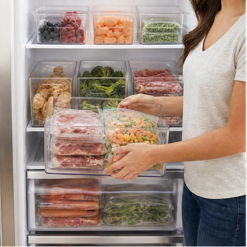 Clearnook™ – Crystal-Clear Stackable Freezer &amp; Fridge Storage Bins with Handles + 50% OFF
