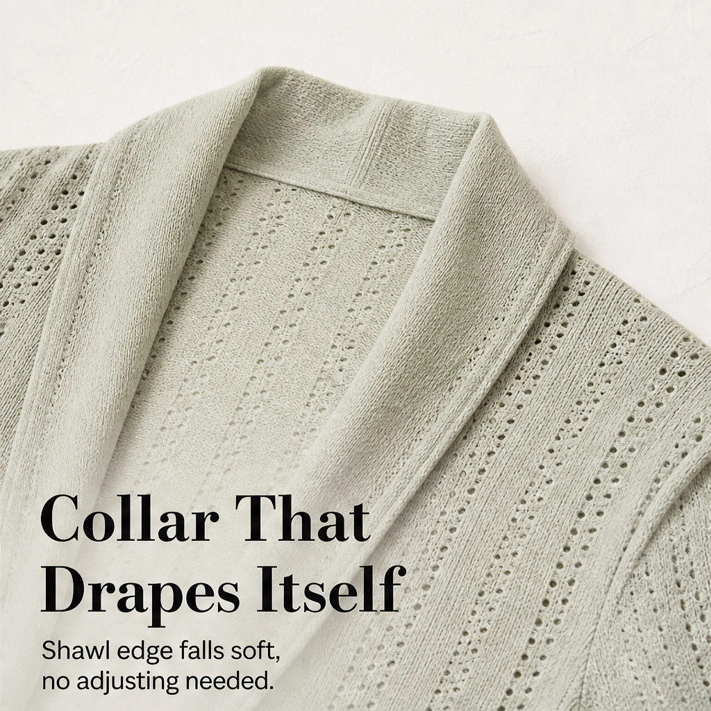 Aerelle™ – Breathable Eyelet Lightweight Summer Cardigan + 50% OFF
