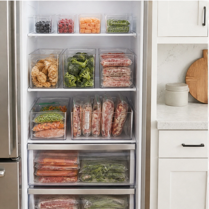 Clearnook™ – Crystal-Clear Stackable Freezer &amp; Fridge Storage Bins with Handles + 50% OFF