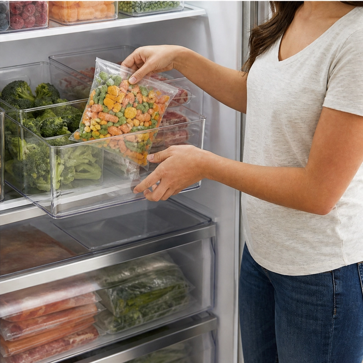 Clearnook™ – Crystal-Clear Stackable Freezer &amp; Fridge Storage Bins with Handles + 50% OFF