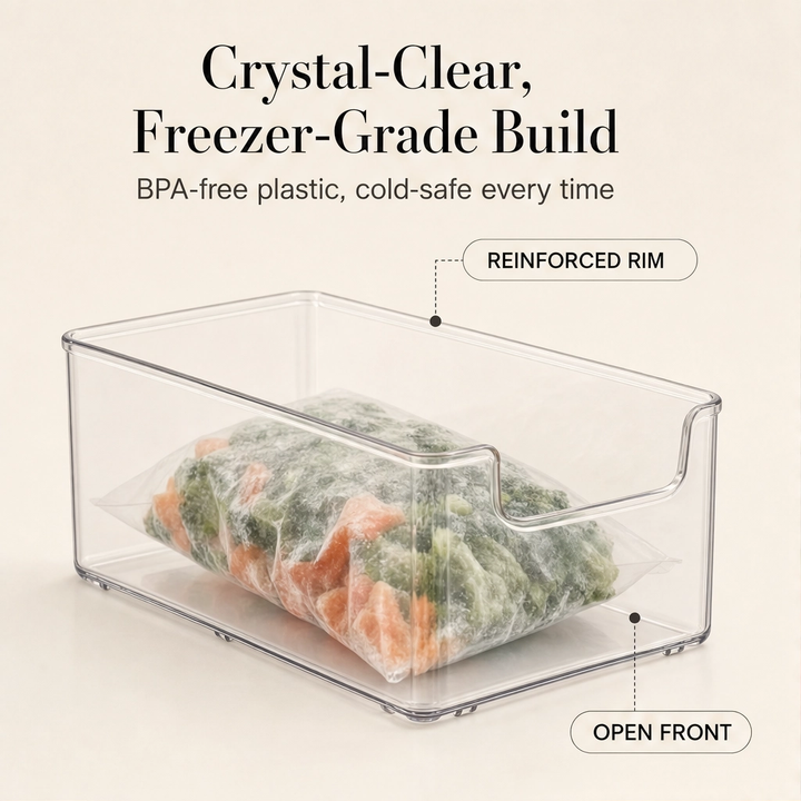 Clearnook™ – Crystal-Clear Stackable Freezer &amp; Fridge Storage Bins with Handles + 50% OFF