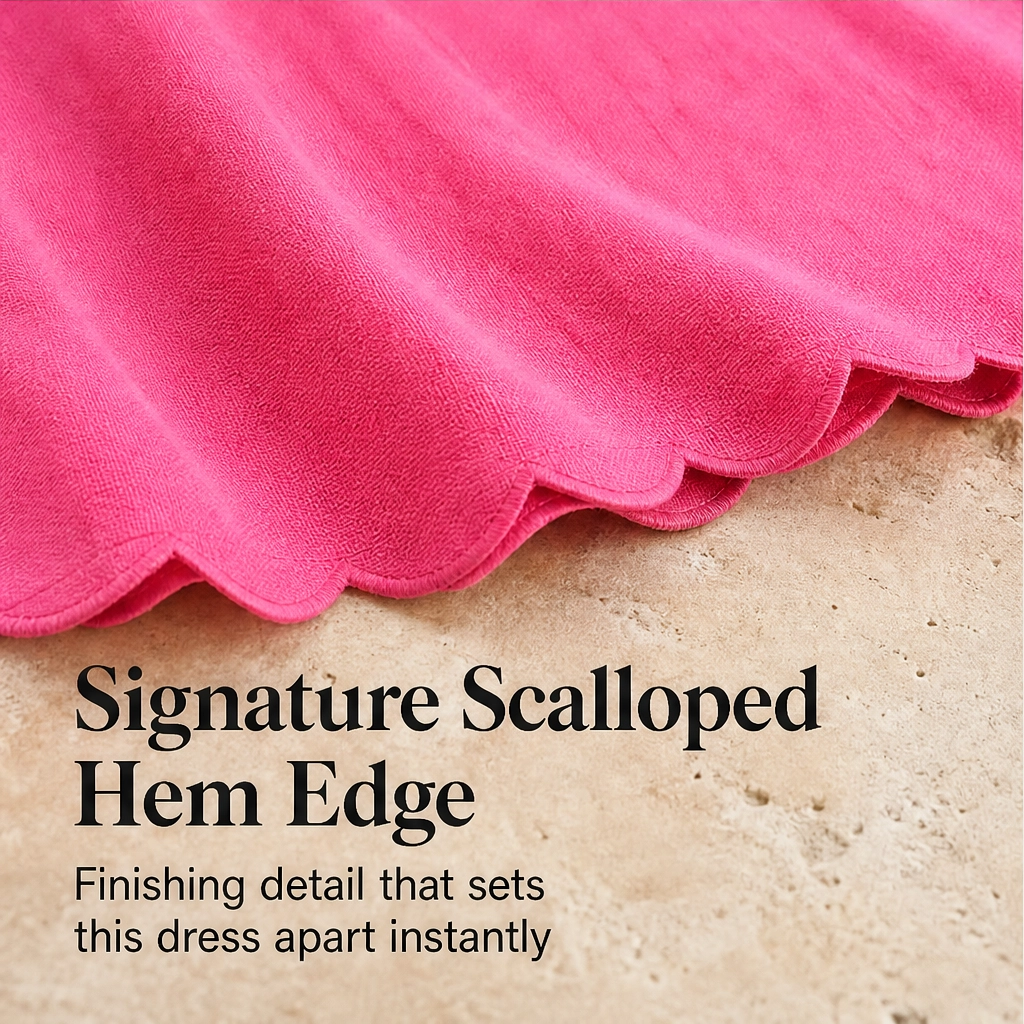 Soléne – Scalloped Ruffle Sleeveless A-Line Mini Dress + 50% OFF